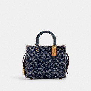 Coach Rogue Bag 25 In Signature Denim Brass/Blue | COH864926