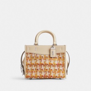 Coach Rogue Bag 25 In Tweed Glovetanned Leather/Silver/Neutral Multi | COH865177
