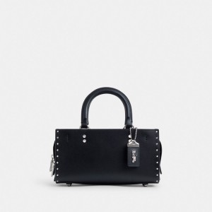 Coach Rogue Bag 26 With Rivets Silver/Black | COH865181