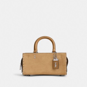 Coach Rogue Bag 26 With Rivets Silver/Peanut | COH865183