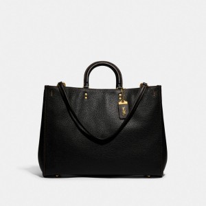 Coach Rogue Bag 39 In Regenerative Leather Pebble Leather/Brass/Black | COH865161