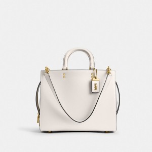 Coach Rogue Bag Glovetan Leather/Brass/Chalk | COH865136