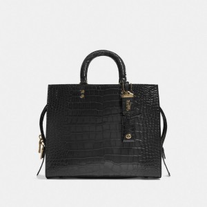 Coach Rogue Bag In Alligator Brass/Black | COH865164