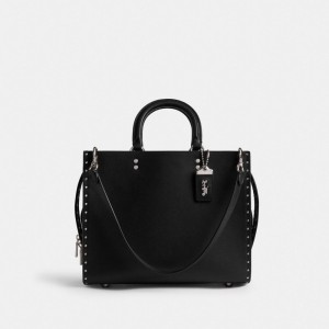 Coach Rogue Bag With Rivets Silver/Black | COH864952