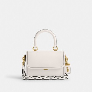 Coach Rogue Top Handle Bag Glovetan Leather/Brass/Chalk | COH865168