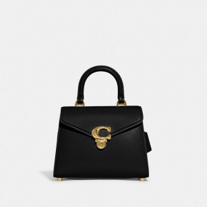 Coach Sammy Top Handle Bag Luxe Refined Calf Leather/Brass/Black | COH865156