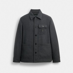 Coach Shirt Jacket Charcoal | COH866861