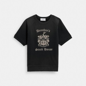 Coach Shrunken Raglan Crewneck Black | COH866884