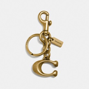 Coach Signature Bag Charm Brass/Brass | COH866466