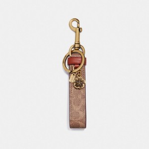Coach Signature Charm Loop Gold/Saddle | COH866455