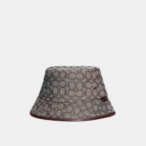 Coach Signature Jacquard Bucket Hat Oak | COH867033