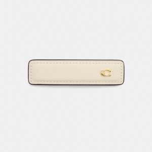 Coach Signature Leather Barrette Chalk | COH866146