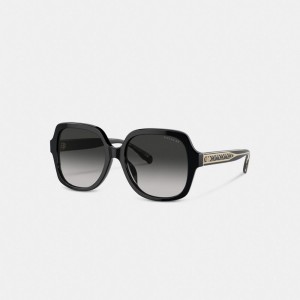 Coach Signature Ombré Oversized Square Sunglasses Black | COH866355