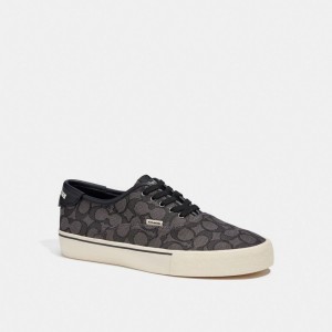 Coach Skate Lace Up Sneaker In Signature Jacquard Black | COH866790