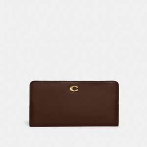 Coach Skinny Wallet Refined Calf Leather/Brass/Maple | COH865487