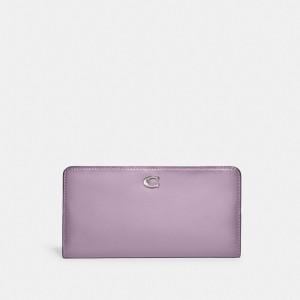Coach Skinny Wallet Refined Calf Leather/Silver/Soft Purple | COH865490