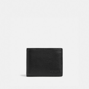 Coach Slim Billfold Wallet Sport Calf Leather/Black | COH866713