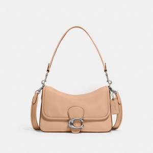 Coach Soft Tabby Shoulder Bag Smooth Leather/Silver/Buff | COH864778