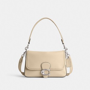 Coach Soft Tabby Shoulder Bag Smooth Leather/Silver/Ivory | COH865282