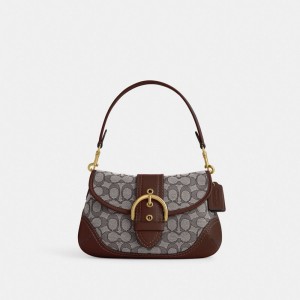 Coach Soho Bag In Signature Jacquard Signature Jacquard/Brass/Oak Maple | COH864984