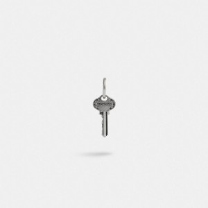 Coach Sterling Silver Key Single Huggie Earring Silver | COH867028
