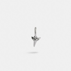 Coach Sterling Silver Shark Tooth Single Huggie Earring Silver | COH867027