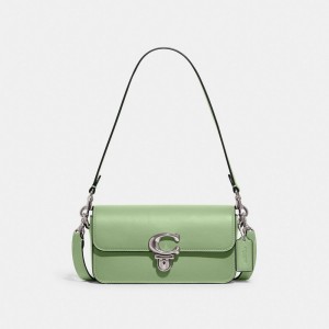 Coach Studio Baguette Bag Glovetan Leather/Silver/Pale Pistachio | COH864728