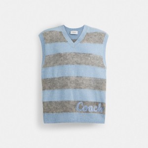 Coach Sweater Vest Blue Multi | COH866892