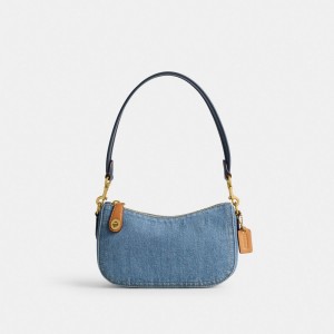 Coach Swinger Bag 20 Brass/Indigo | COH864991