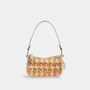 Coach Swinger Bag 20 In Tweed Glovetanned Leather/Silver/Neutral Multi | COH864982
