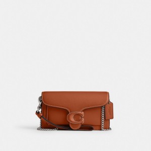 Coach Tabby Crossbody Wristlet Glovetan Leather/Silver/Burnished Amber | COH865641