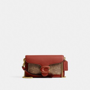 Coach Tabby Crossbody Wristlet In Signature Canvas Canvas/Brass/Tan/Rust | COH865639