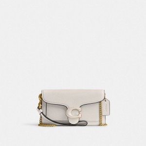 Coach Tabby Crossbody Wristlet Refined Pebble Leather/Brass/Chalk | COH865631