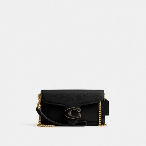 Coach Tabby Crossbody Wristlet Refined Pebble Leather/Brass/Black | COH865640