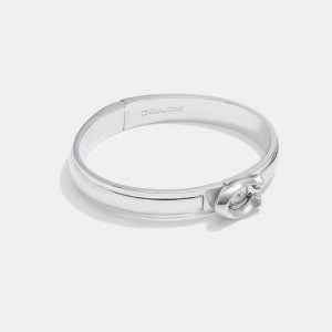 Coach Tabby Hinged Bangle Silver | COH866081