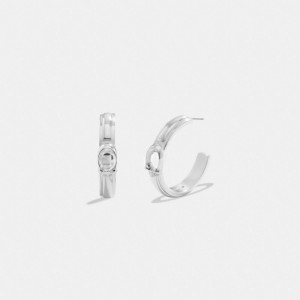Coach Tabby Hoop Earrings Silver | COH866106