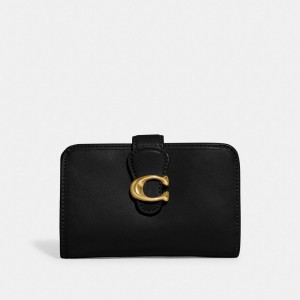 Coach Tabby Medium Wallet Smooth Leather/Brass/Black | COH865495