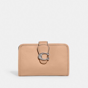 Coach Tabby Medium Wallet Smooth Leather/Silver/Buff | COH865538