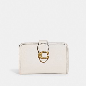 Coach Tabby Medium Wallet Smooth Leather/Brass/Chalk | COH865580
