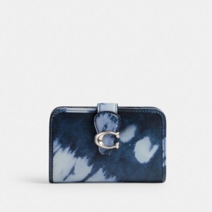 Coach Tabby Medium Wallet With Tie Dye Print Leather/Silver/Midnight Navy | COH865511