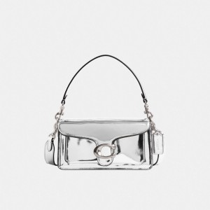Coach Tabby Shoulder Bag 20 In Metallic Metallic Leather/Silver/Silver | COH864946