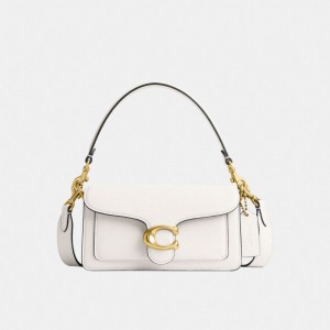 Coach Tabby Shoulder Bag 20 Refined Pebble Leather/Brass/Chalk | COH864860