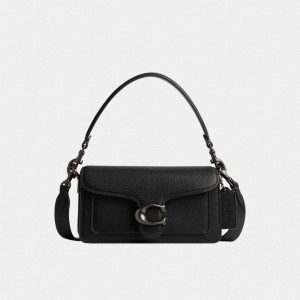 Coach Tabby Shoulder Bag 20 Refined Pebble Leather/Pewter/Black | COH864999
