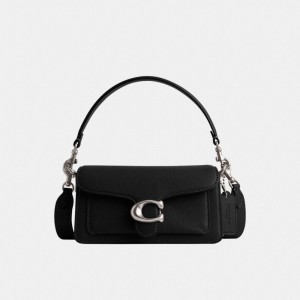 Coach Tabby Shoulder Bag 20 Refined Pebble Leather/Silver/Black | COH864762