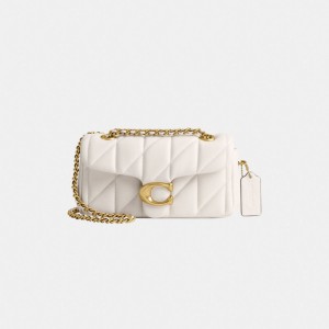 Coach Tabby Shoulder Bag 20 With Quilting Nappa Leather/Brass/Chalk | COH864859