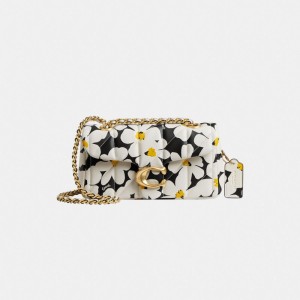 Coach Tabby Shoulder Bag 20 With Quilting And Floral Print Nappa Leather/Brass/Chalk Multi | COH864865
