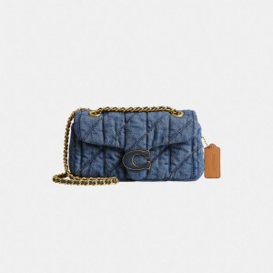 Coach Tabby Shoulder Bag 20 With Quilting Denim/Brass/Indigo | COH864879