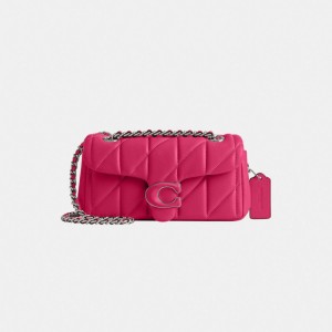 Coach Tabby Shoulder Bag 20 With Quilting Nappa Leather/Silver/Dragonfruit | COH864909