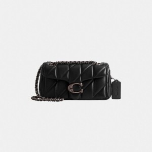 Coach Tabby Shoulder Bag 20 With Quilting Nappa Leather/Pewter/Black | COH864998
