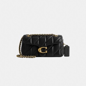 Coach Tabby Shoulder Bag 20 With Quilting Nappa Leather/Brass/Black | COH864797
